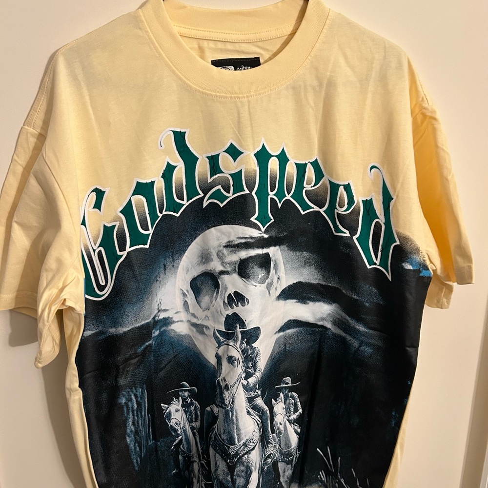 Graphic Tee with Skull and Horse Design